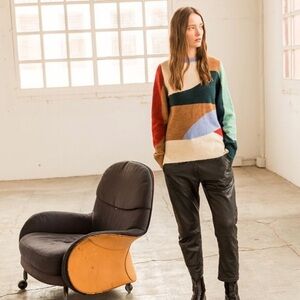 Colorblock Crew Neck Sweater